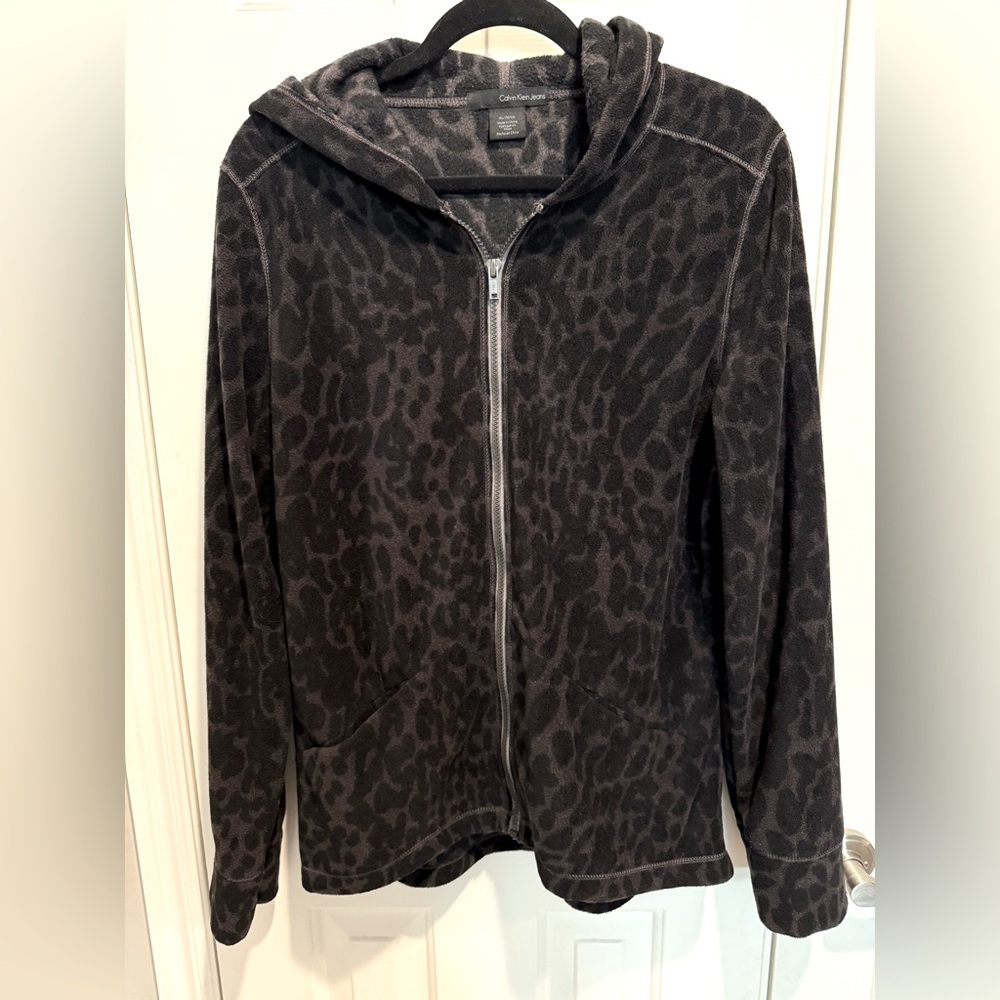 Calvin Klein, black/grey leopard print jacket